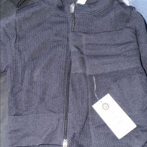 Black Zip-up Shirt with matching Shorts for working out